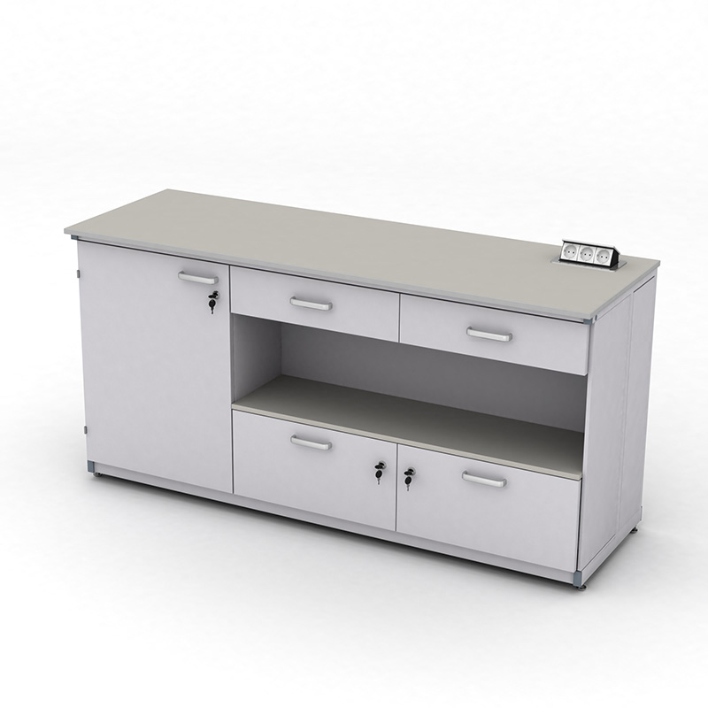 Cтіл демонстраційний лабораторний ЕКСПЕРТ з розетками. тумбою та шухлядами, Д-1800 мм, арт. 41-08.133